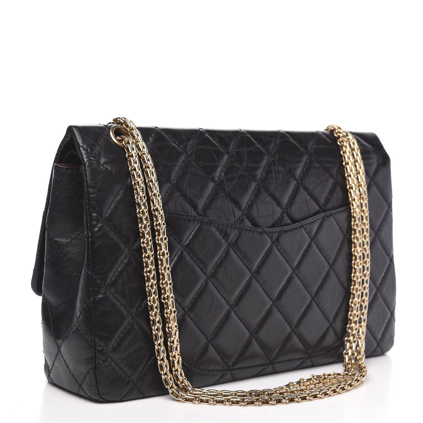 Aged Calfskin Quilted 2.55 Reissue 227 Flap Black