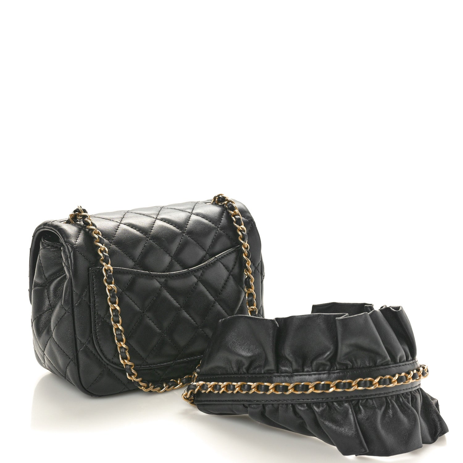 Chanel Lambskin Quilted Mini Romance Square Flap Black 2 of 10