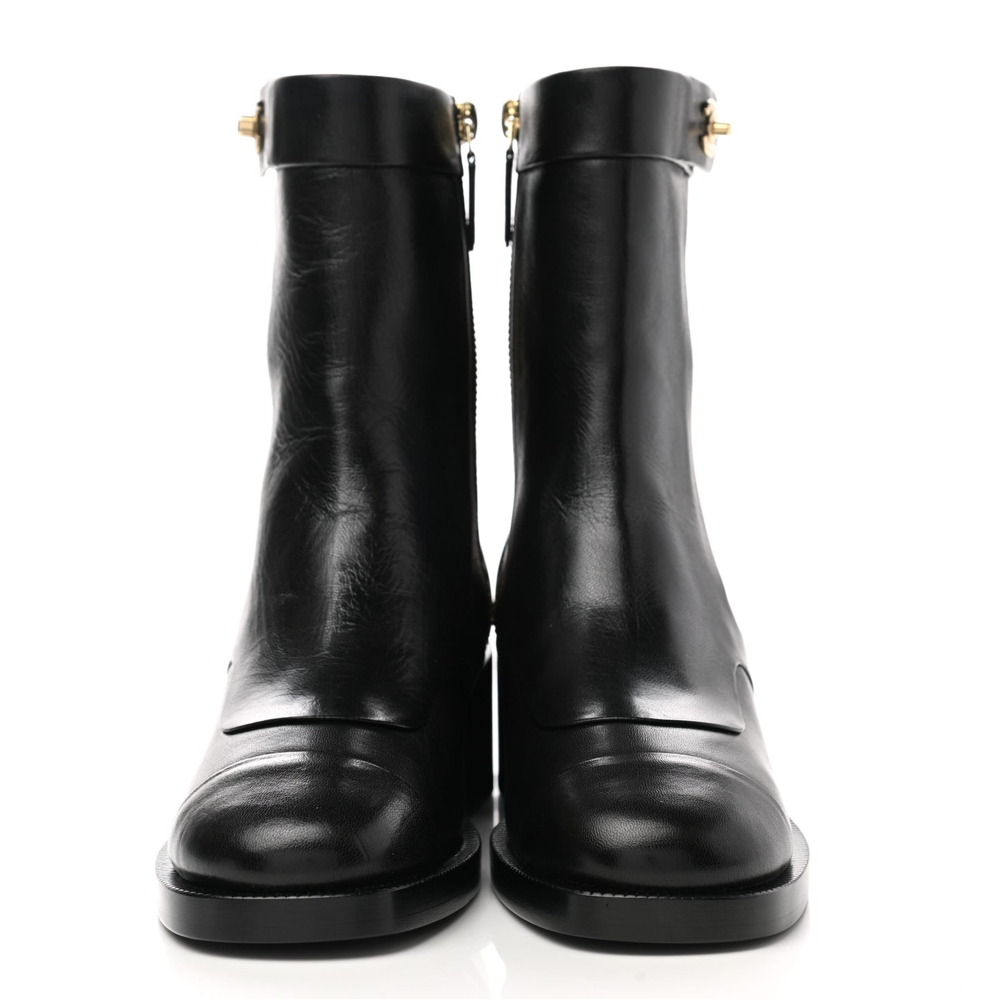 Shiny Goatskin CC Short Boots 35 Black