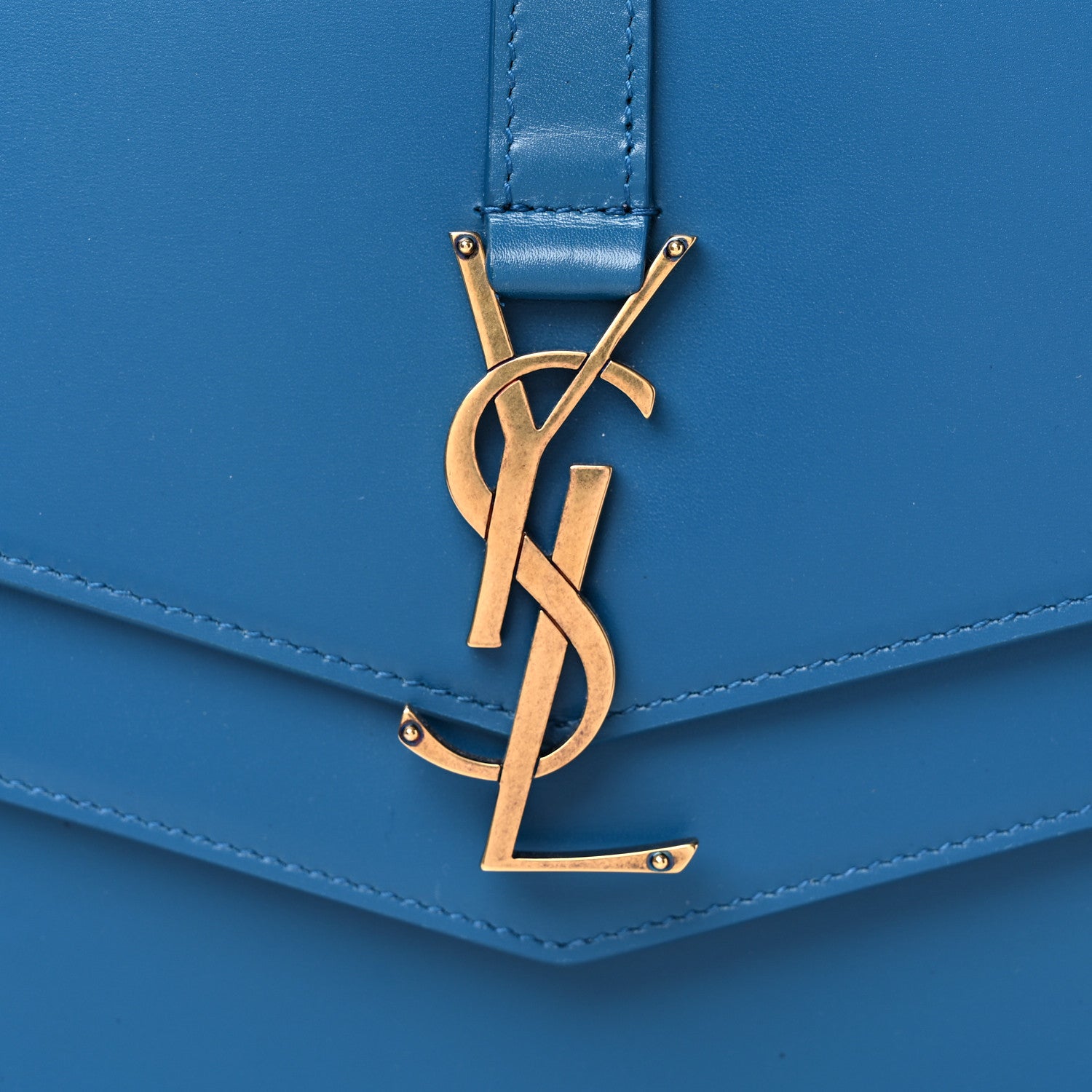 Saint Laurent Smooth Calfskin Monogram Medium Sulpice Shoulder Bag Deep Sea 11 of 12