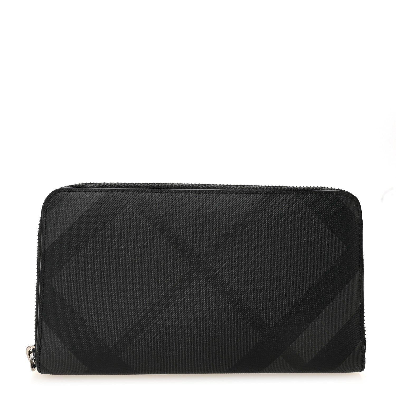 Burberry London Check Long Zip Around Wallet Charcoal Black