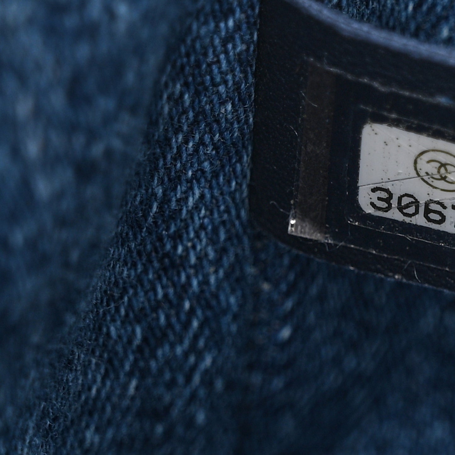 Denim CC Quilted Mini Square Flap Blue