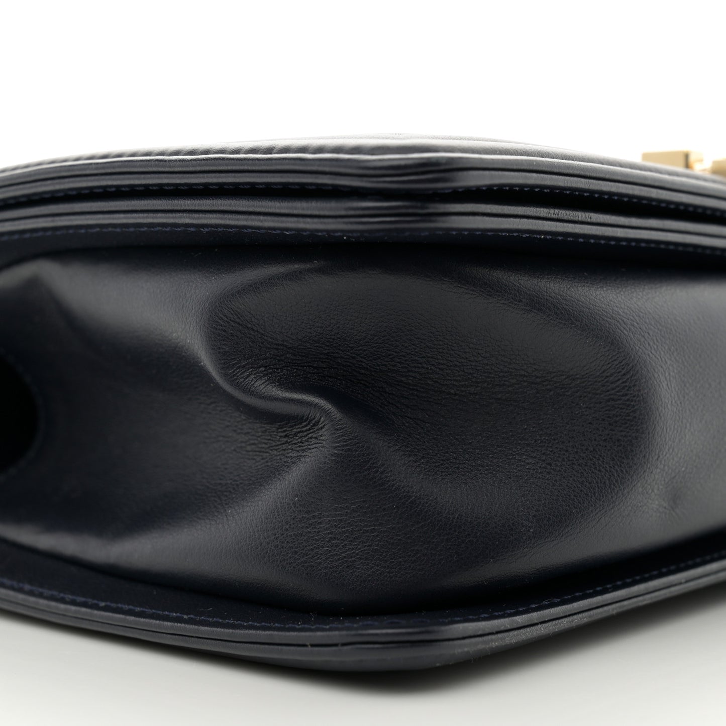 Lambskin Braided Woven Medium Boy Flap Navy Black