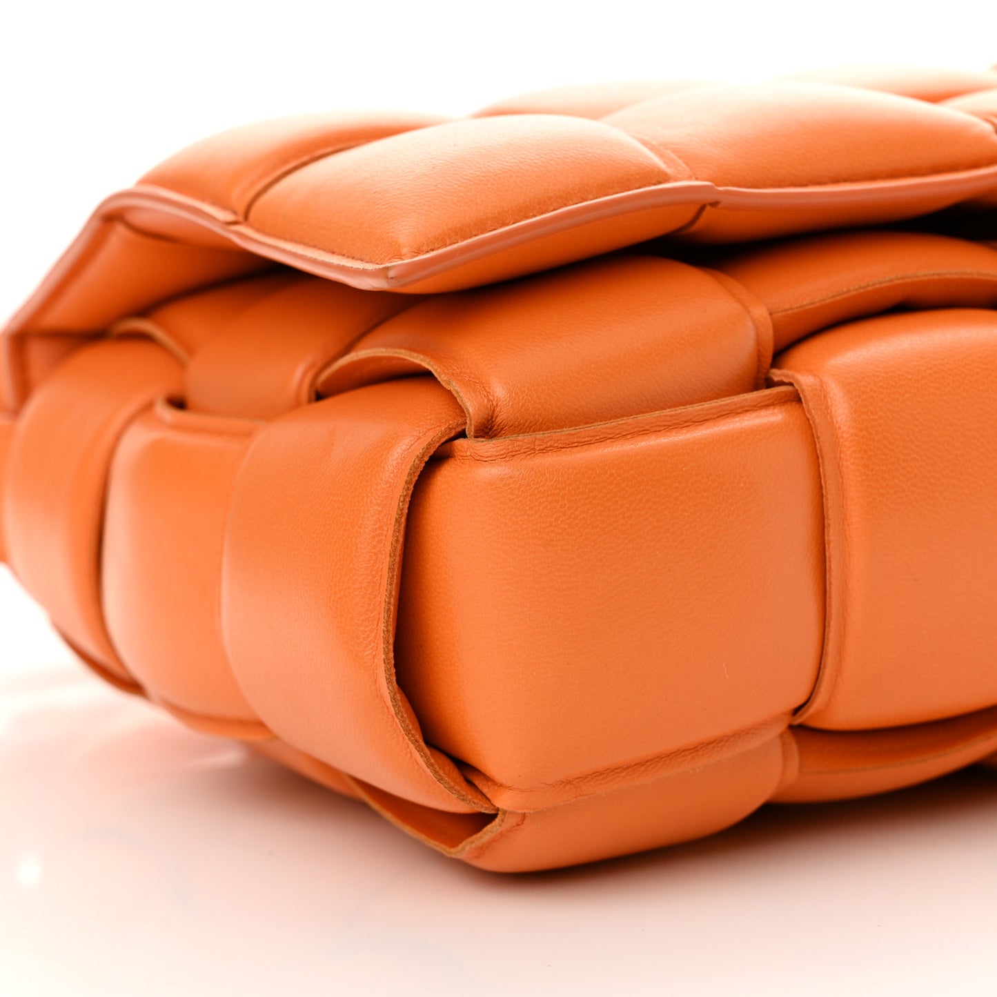 Nappa Maxi Intreccio Padded Cassette Crossbody Bag Orange