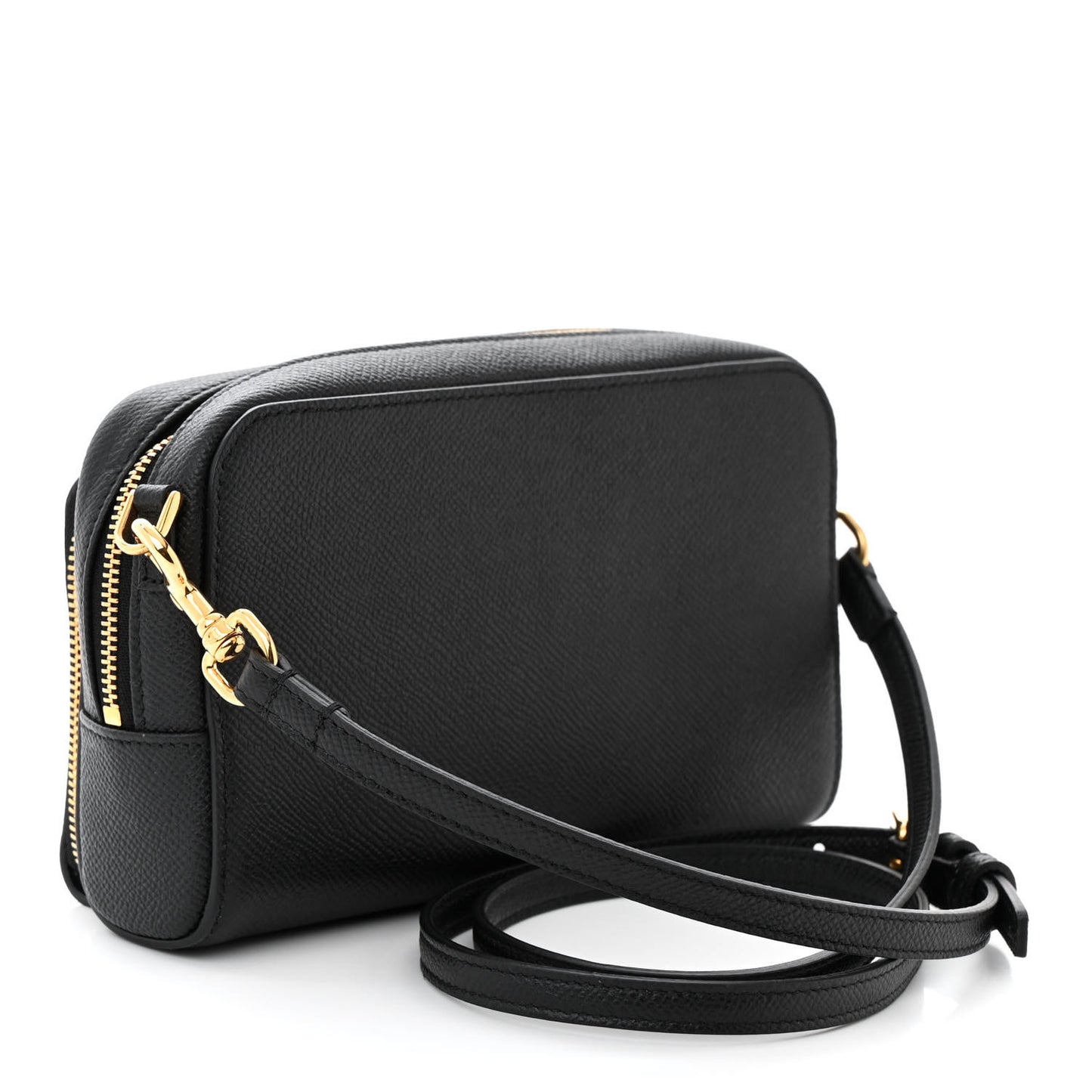 Grained Calfskin Caro Double Pouch Black