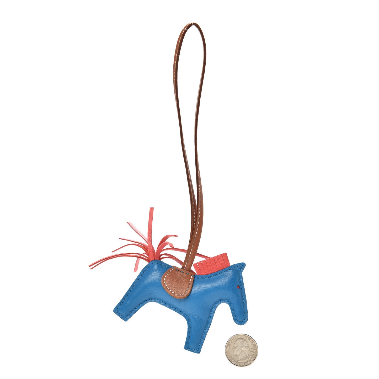 Milo Lambskin Grigri Rodeo Horse Bag Charm PM Blue Zanzibar Rose Texas Gold