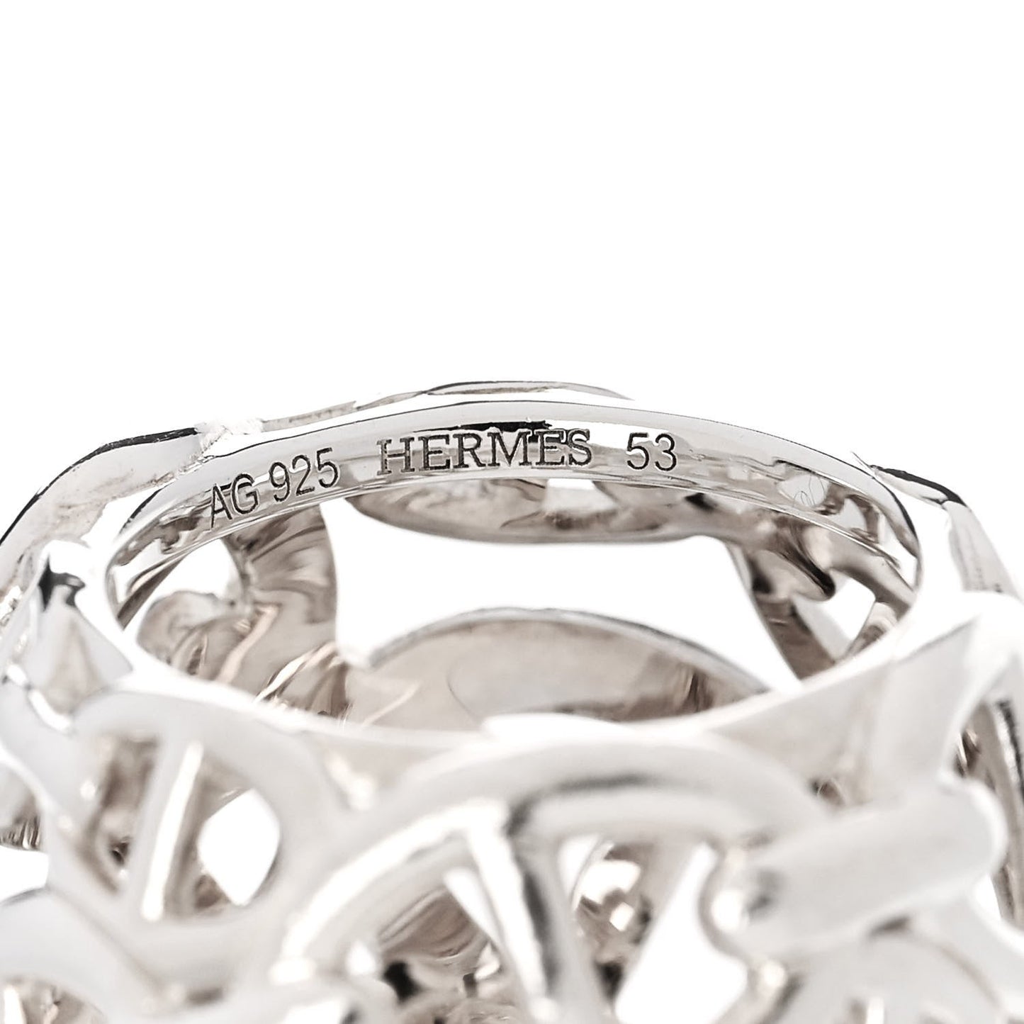 Sterling Silver GM Chaine d'Ancre Enchainee Dome Ring 53 6.25