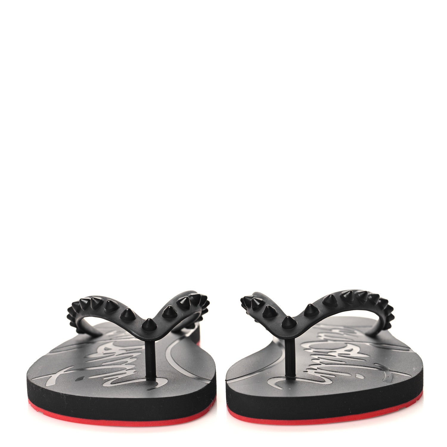 Christian Louboutin Rubber Spike Loubi Donna Flip Flop 35 Black 2 of 6