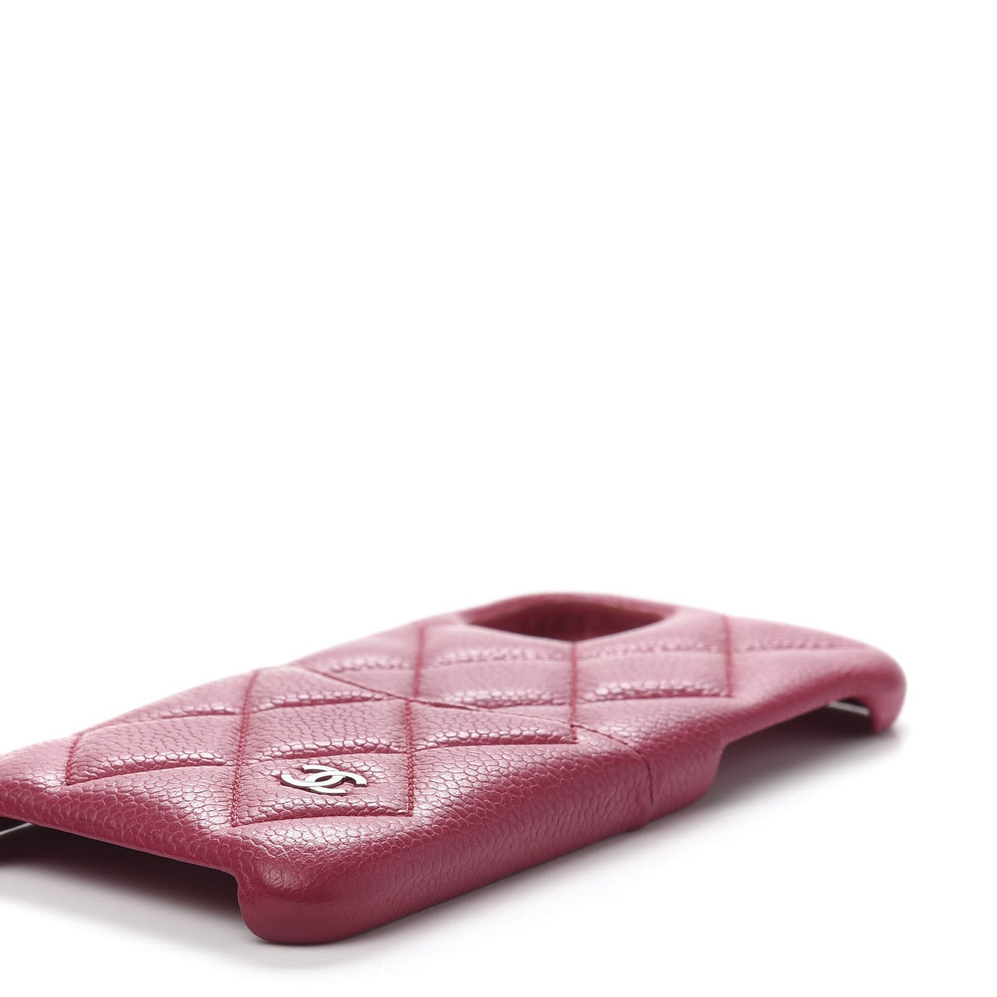 Caviar Quilted iPhone 11 Tech Case Dark Pink