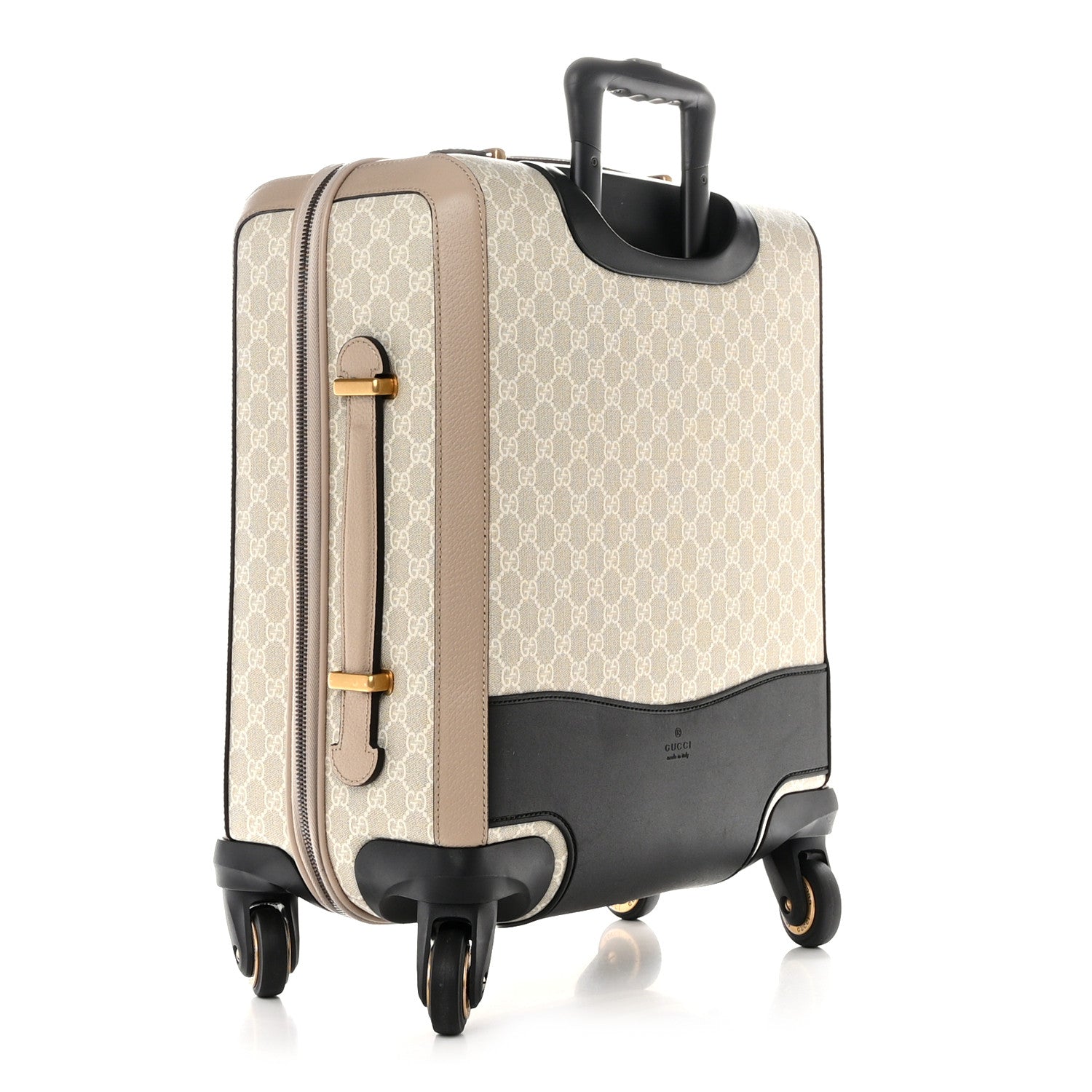 Gucci GG Supreme Monogram Textured Dollar Calfskin Web Small Savoy Cabin Trolley Beige Mystic White Oatmeal 2 of 10