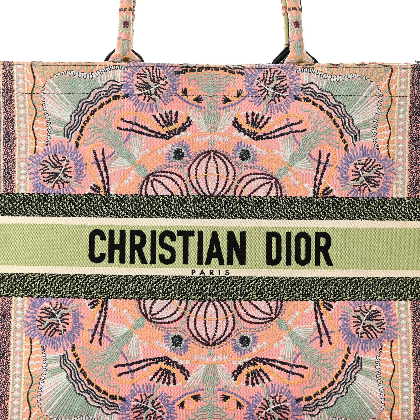 DIOR Canvas Embroidered Large In Lights Book Tote Multicolor