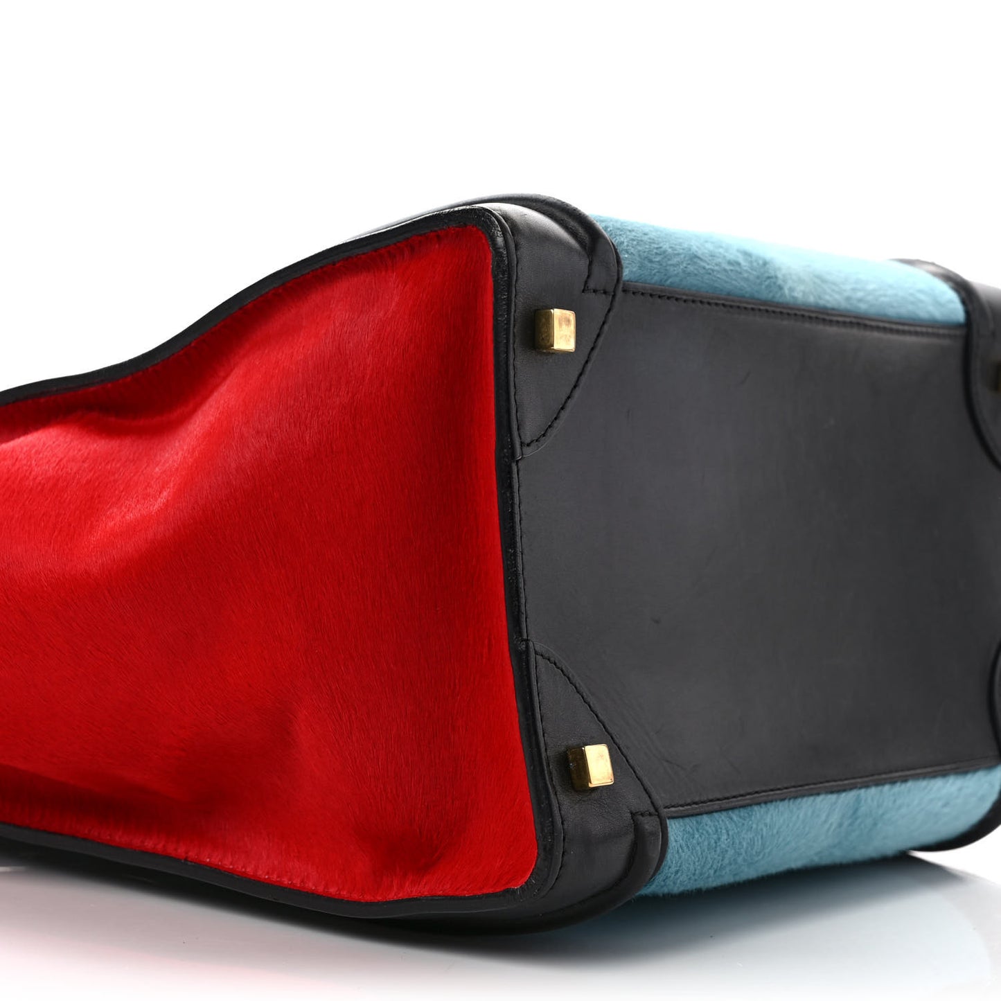 Pony Hair Mini Tri-Color Luggage Glacier Red Black