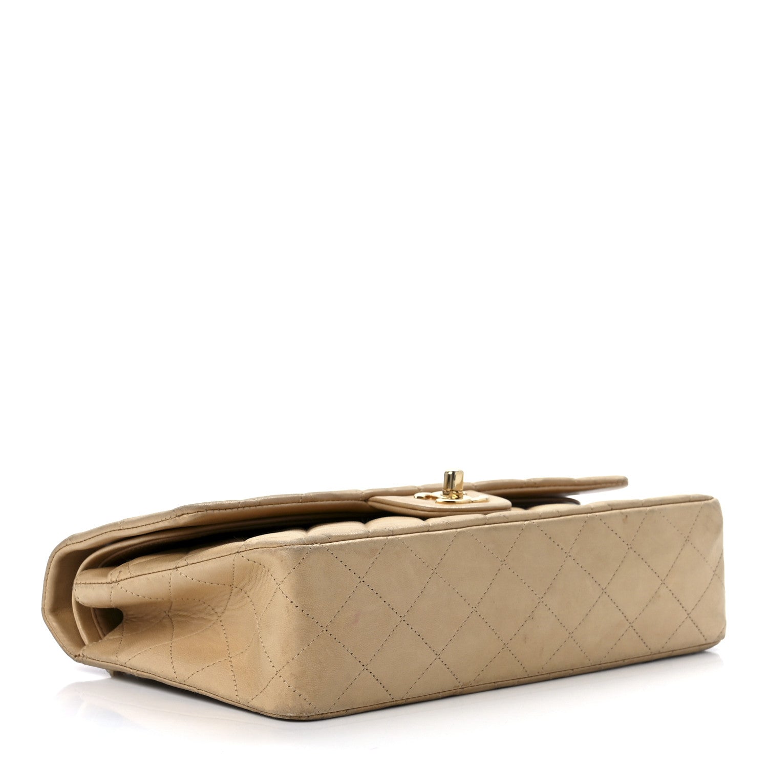 Chanel Lambskin Quilted Medium Double Flap Beige 4 of 14