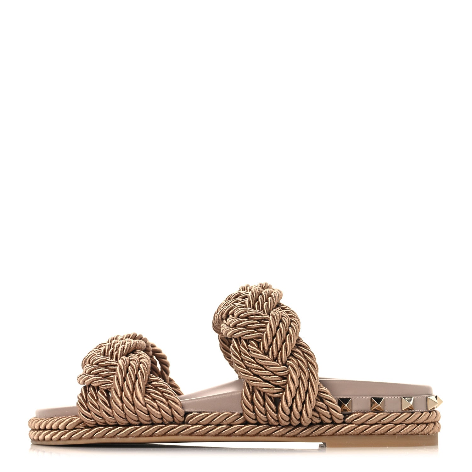 Valentino Garavani Calfskin Silk Woven Rockstud Torchon 5mm