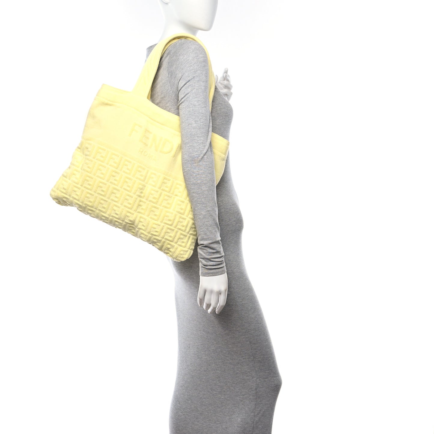 Terrycloth FF Embossed Kids Beach Towel Tote Bag Yellow