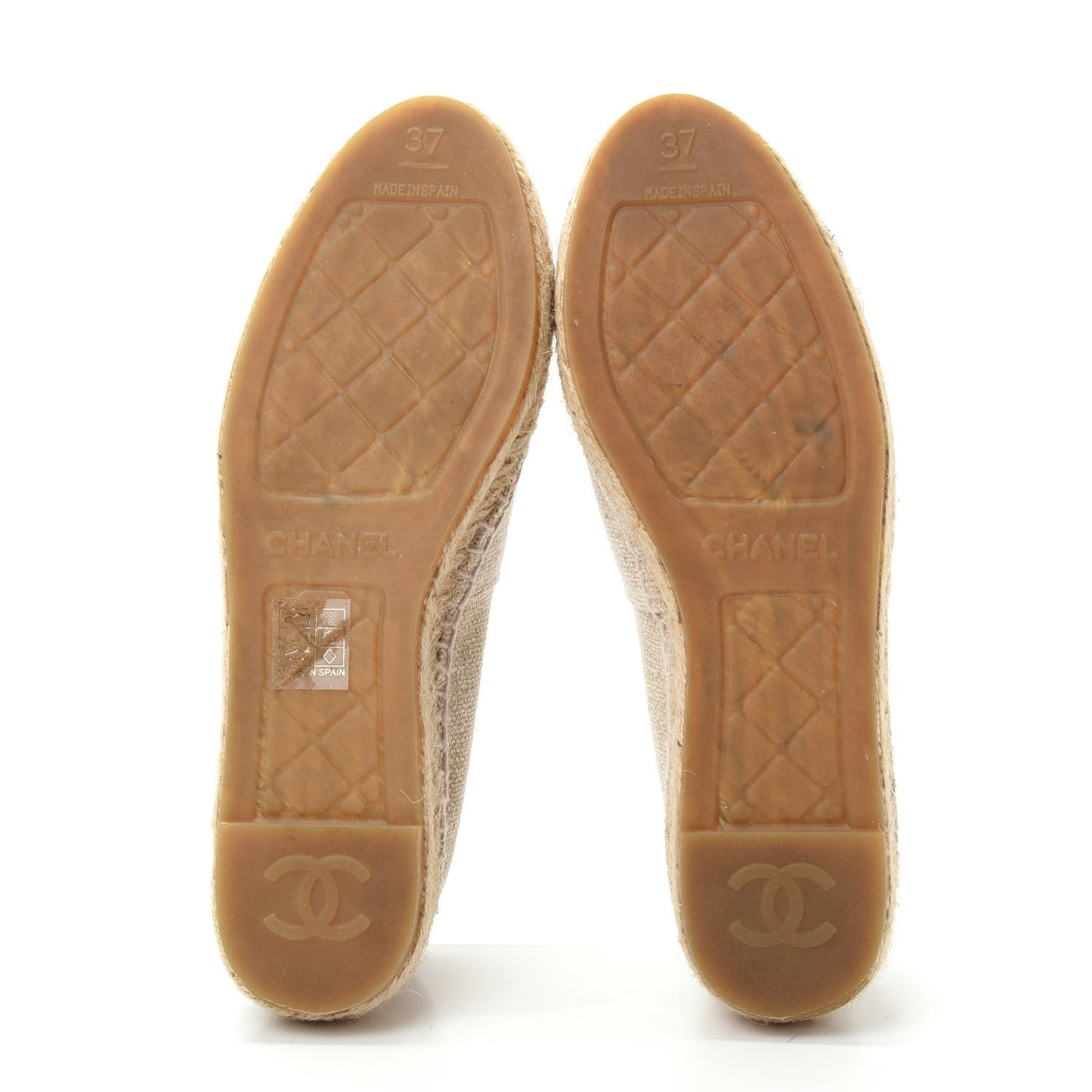 Toile Sequin CC Espadrilles 37 Beige Black