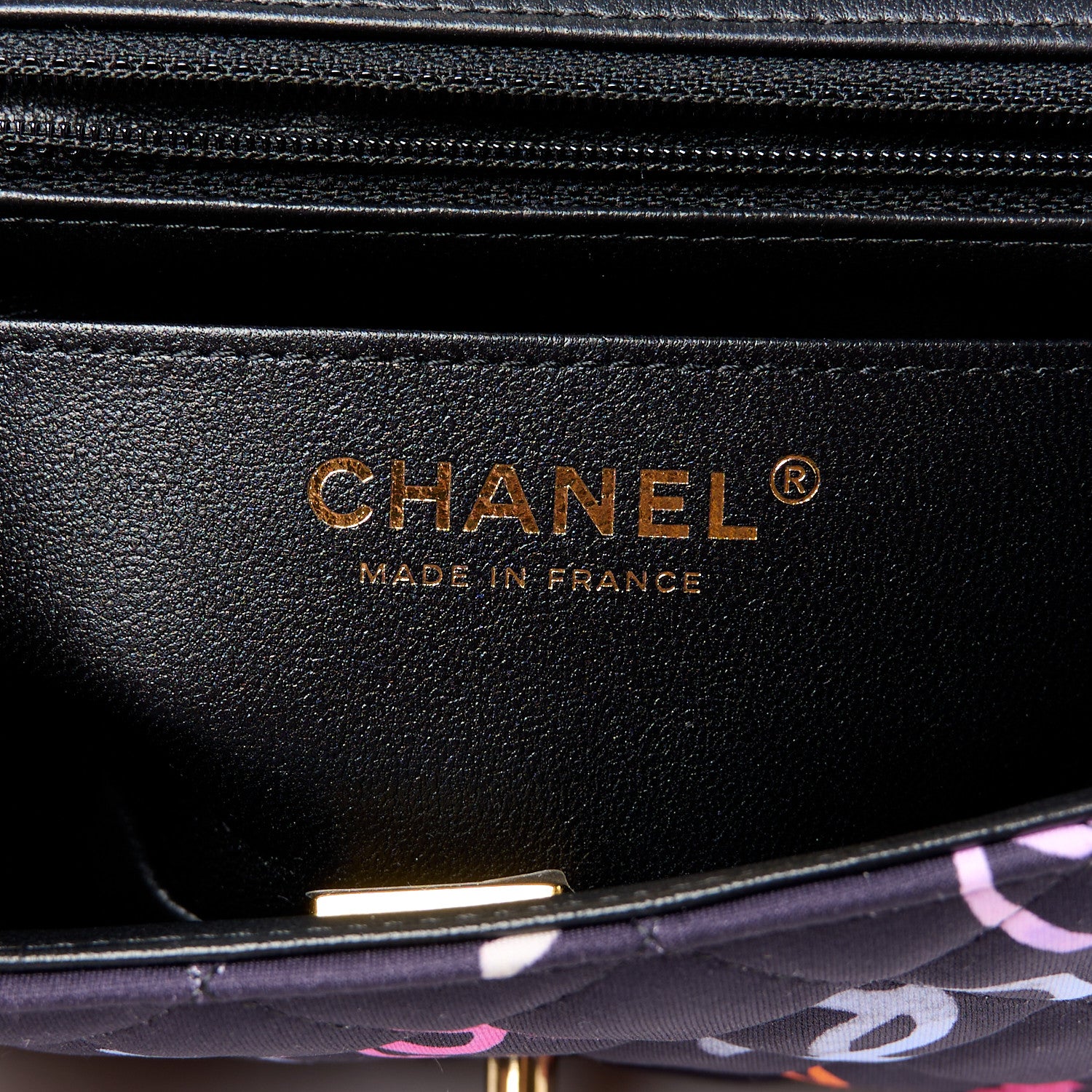 Chanel Printed Fabric Quilted Mini Rectangular Flap Black Pink Blue Yellow Orange 7 of 14