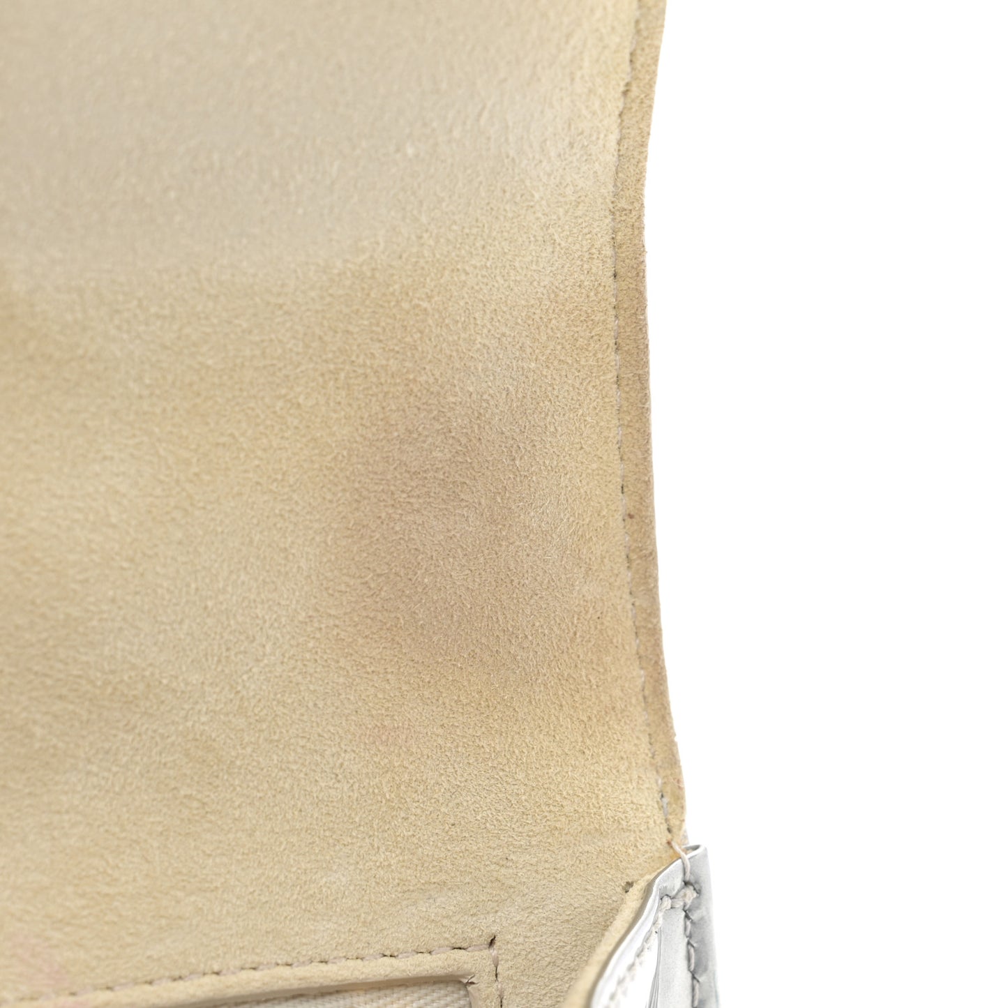Metallic Patent Studded Small Diorama Flap Bag Silver