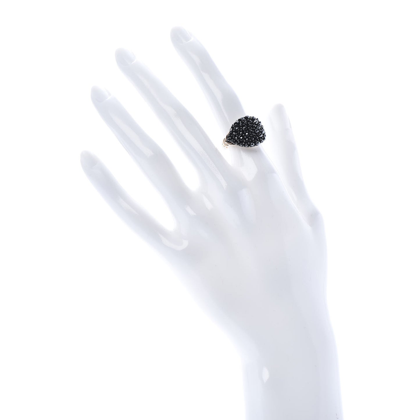 Sterling Silver 18K Rose Gold Hematite Berries Pinky Ring 49 5