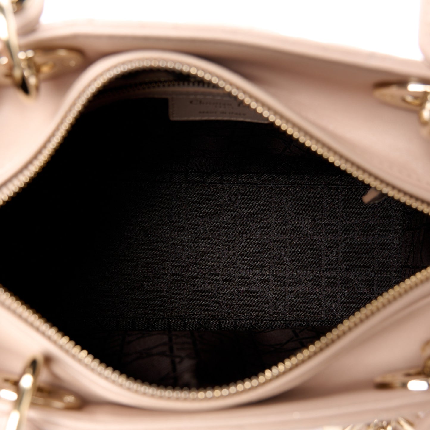 Lambskin Cannage Medium Lady Dior Beige