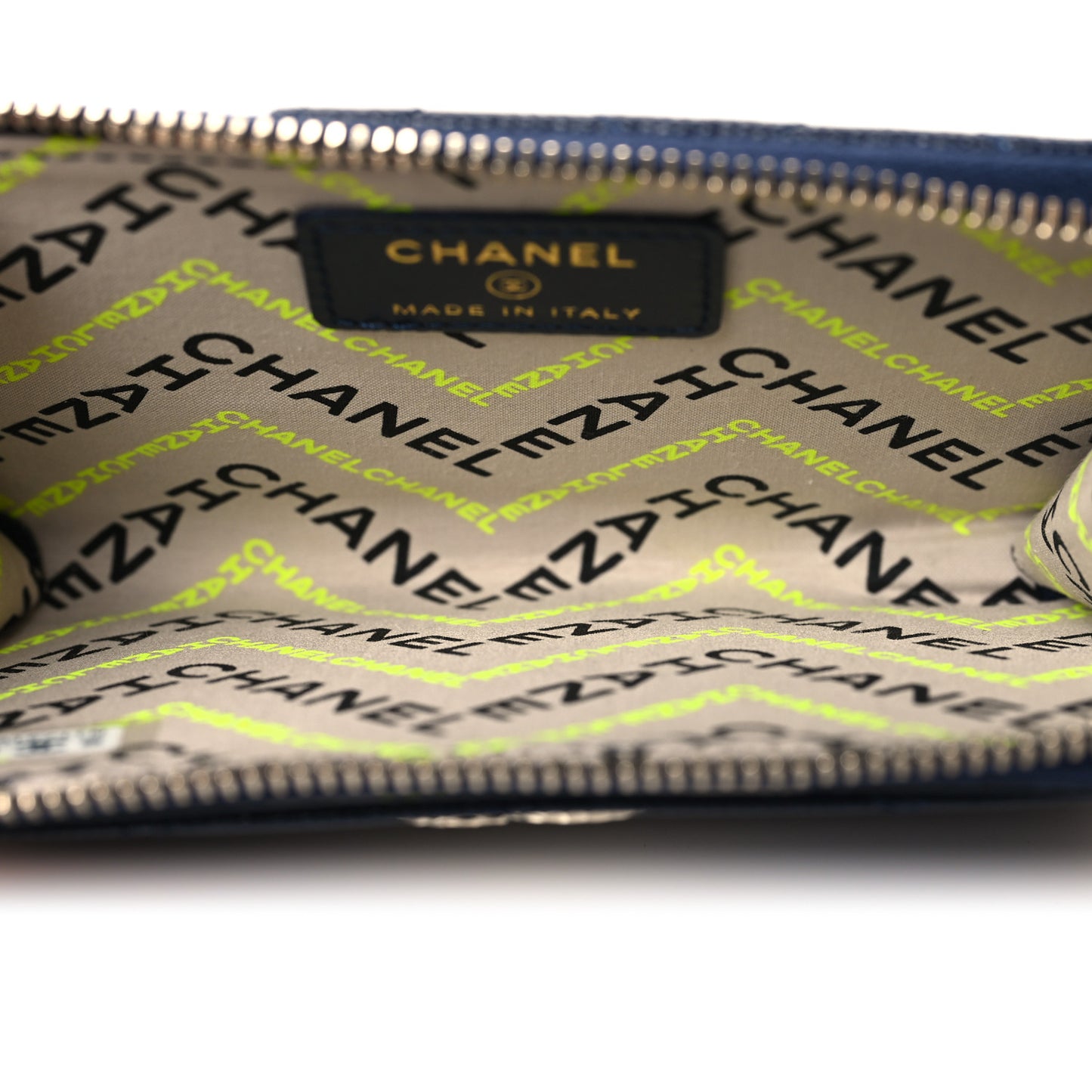 Caviar Quilted CC Zip Around Card Holder Blue