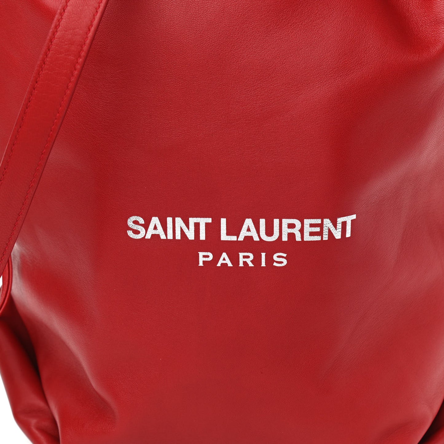 Lambskin Teddy Drawstring Bag Eros Red