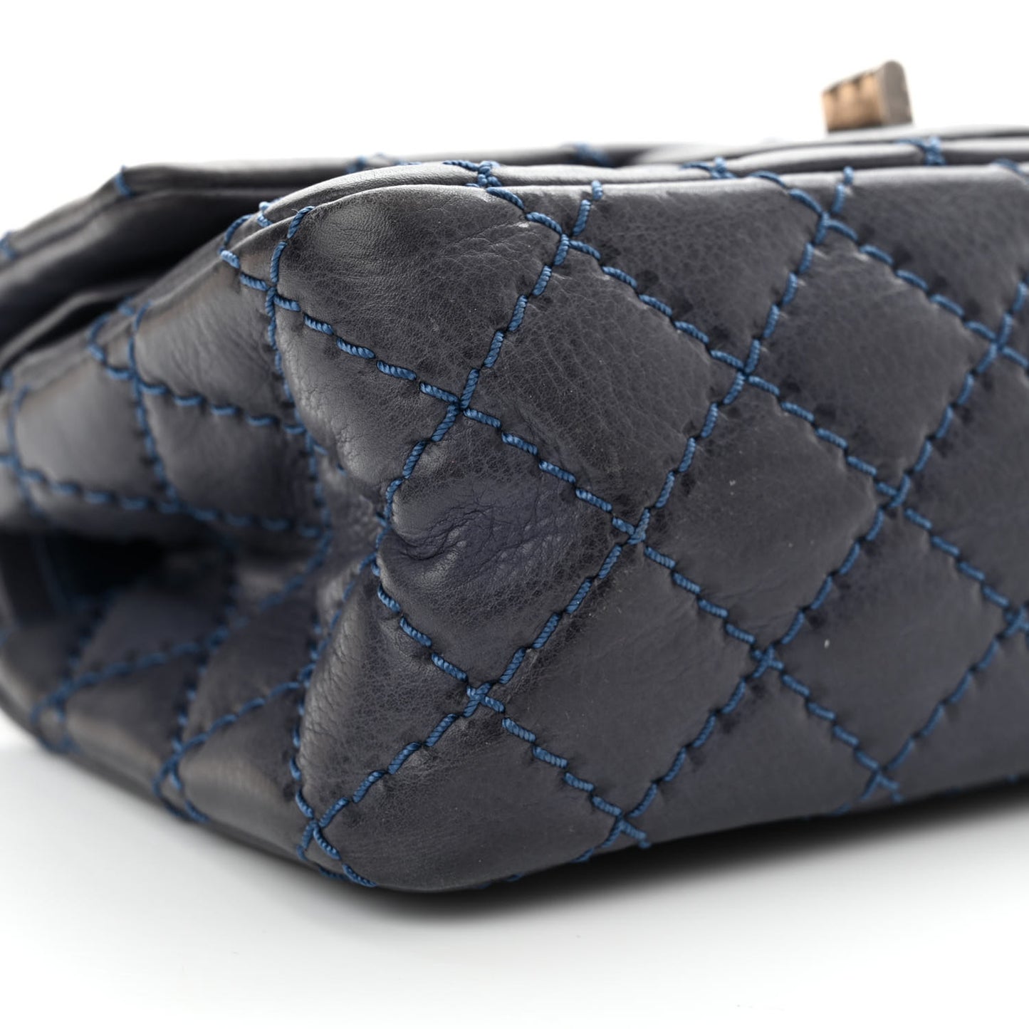Aged Calfskin Quilted 2.55 Reissue Mini Flap Navy