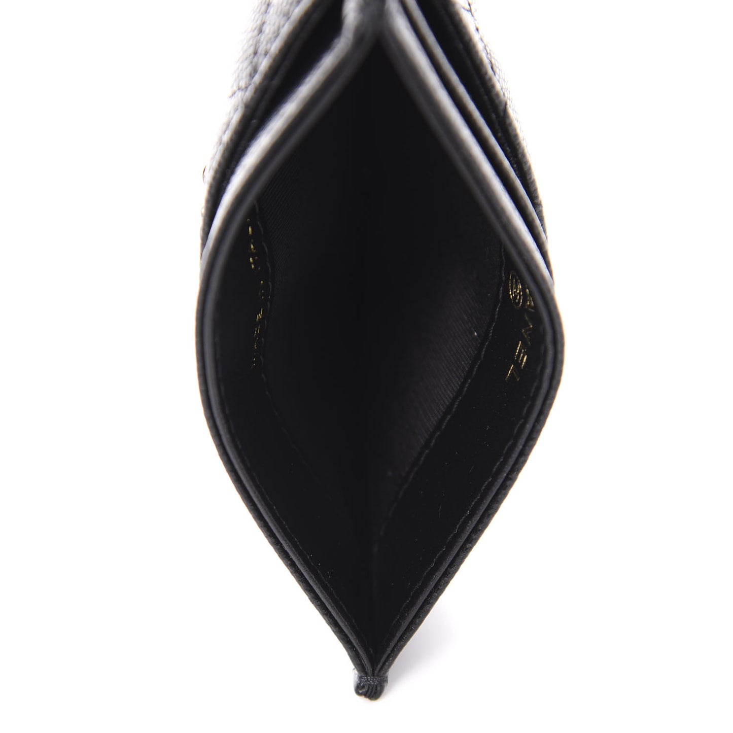 Caviar Quilted French New Wave Card Holder Black
