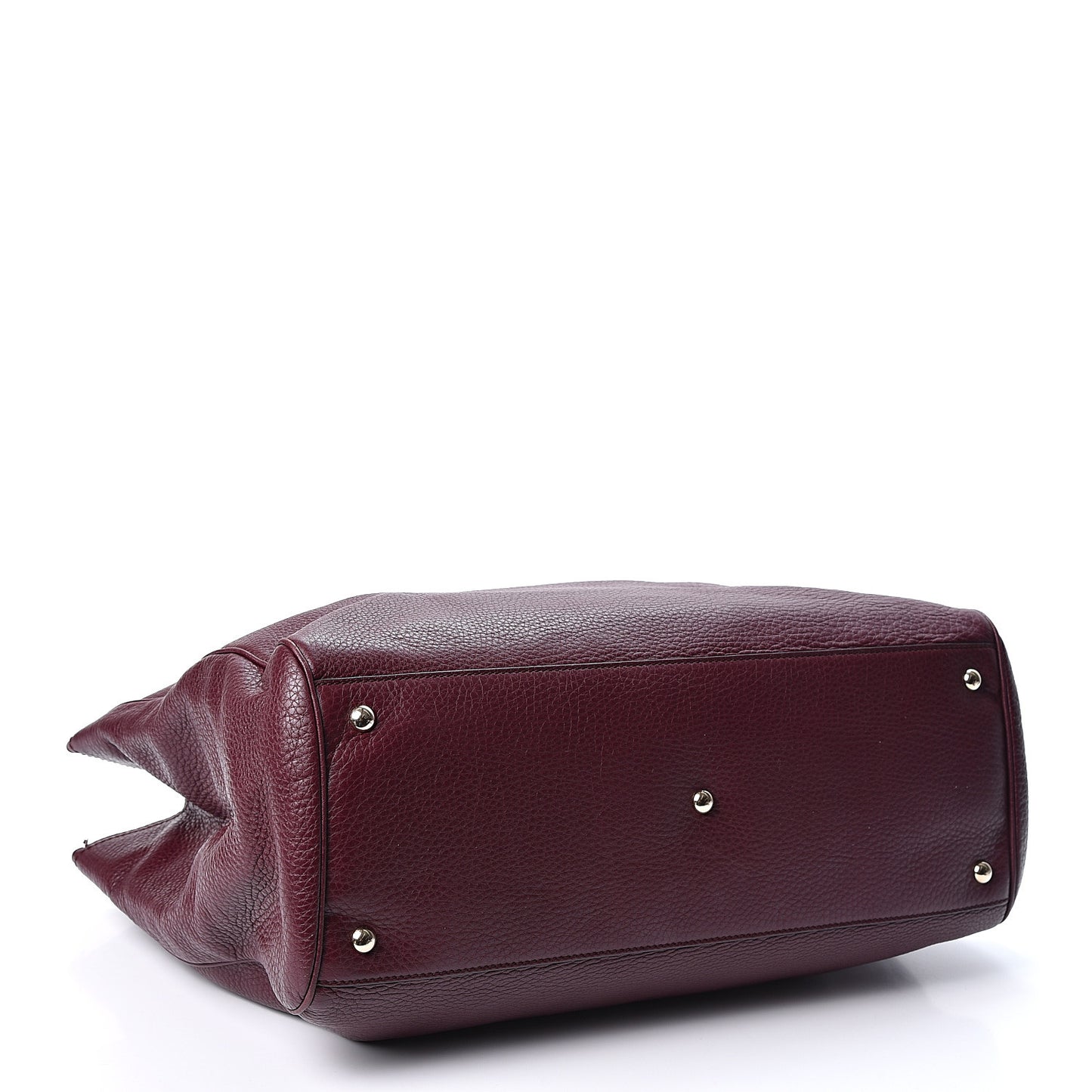 Calfskin Large Bamboo Shopper Tote Burgundy