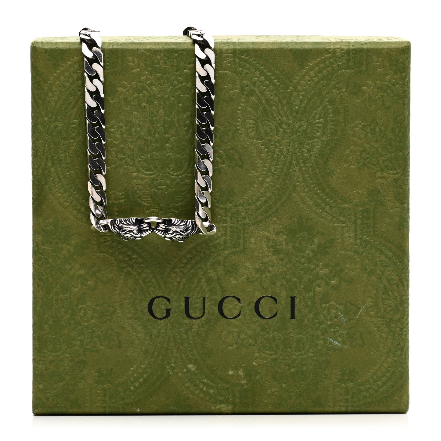 Sterling Silver Tigers  Head Choker Chain Necklace