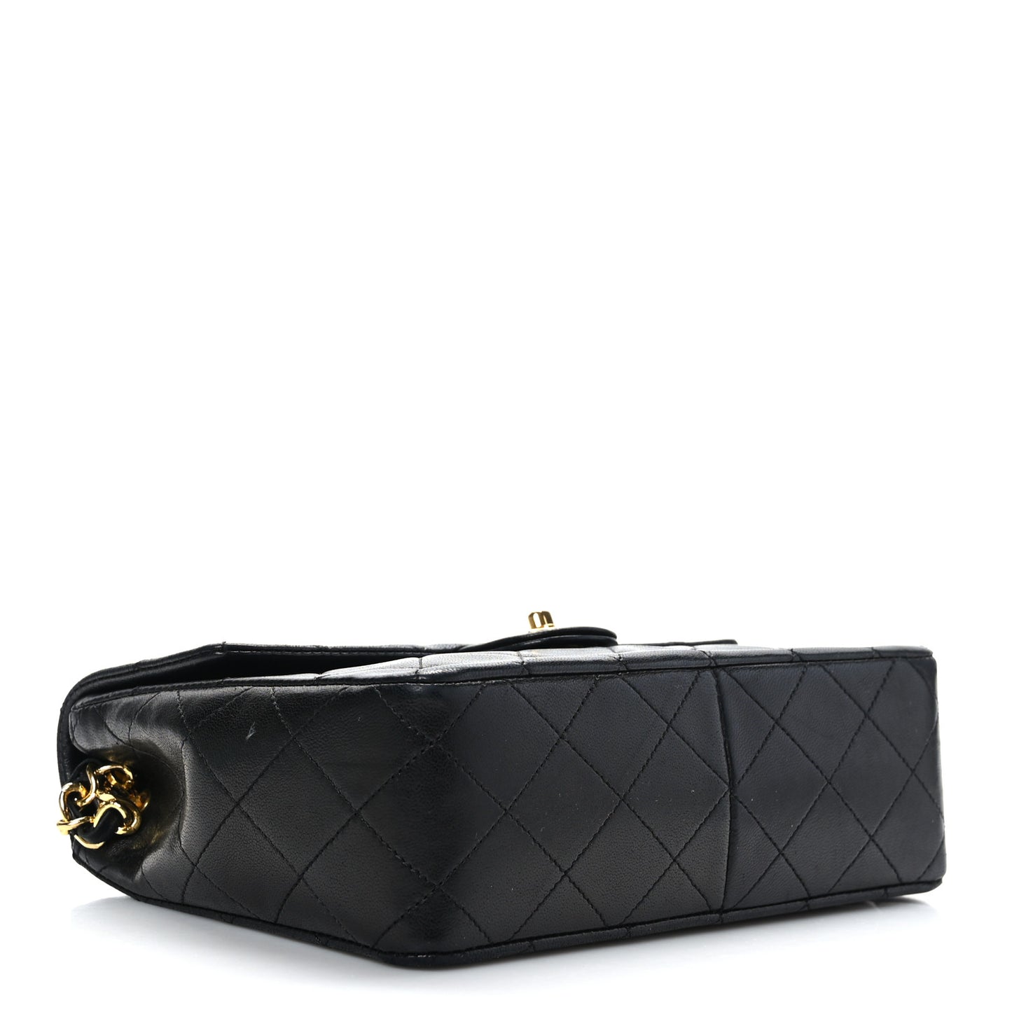 Lambskin Quilted Mini Square Flap Bag Black