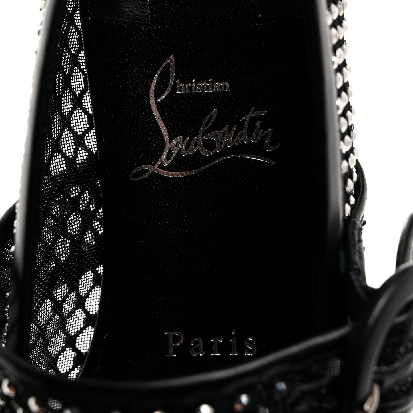 Crystal Mamastrapitina Strass Mesh Ballerina Flats 37.5 Black