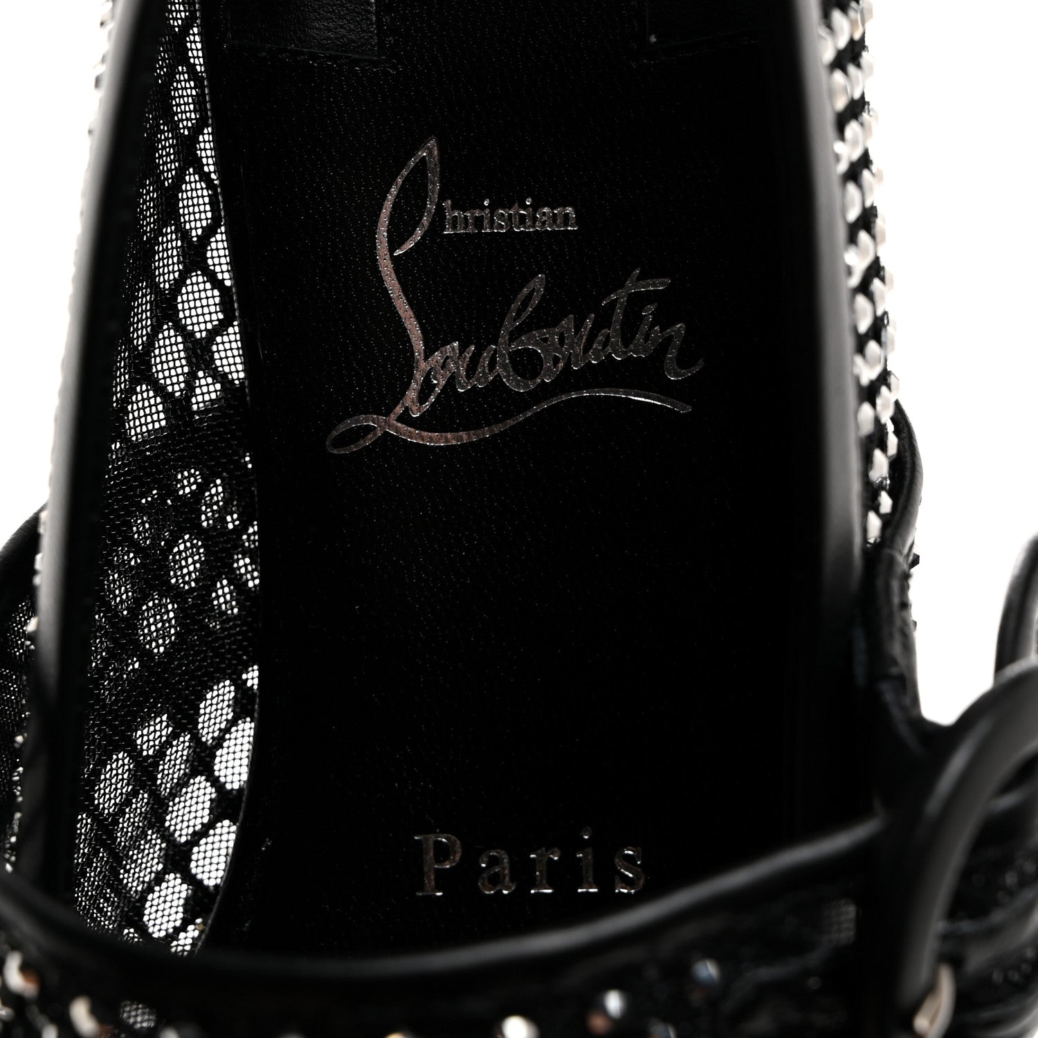 Christian Louboutin Crystal Mamastrapitina Strass Mesh Ballerina Flats 37.5 Black 7 of 8