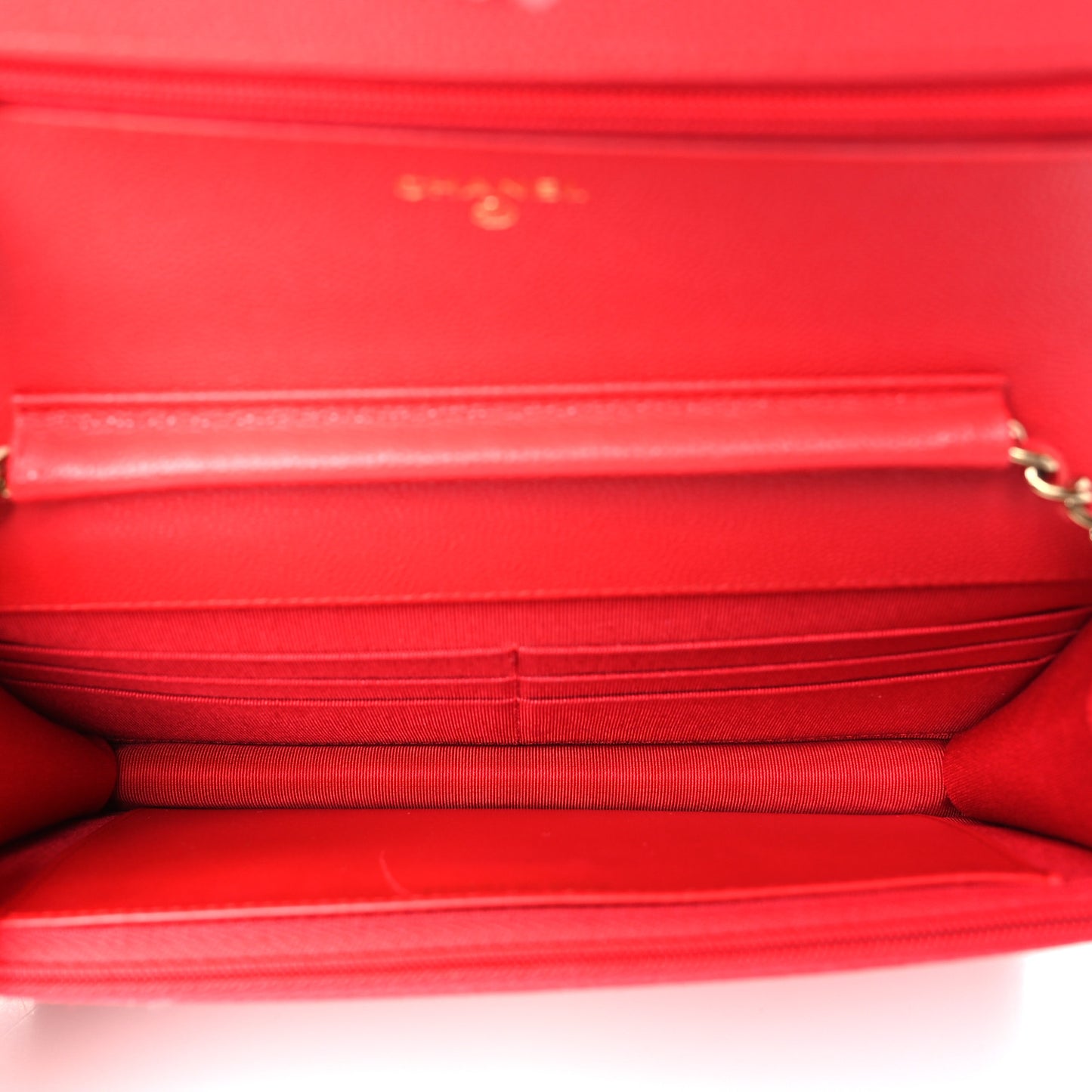 Caviar Quilted Wallet on Chain WOC Red