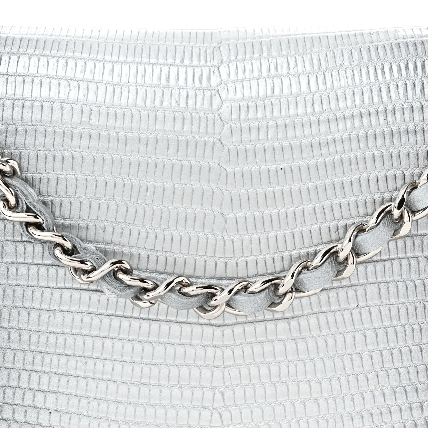 Chanel Lizard Calfskin Boy Wallet on Chain WOC Black Silver 9 of 12