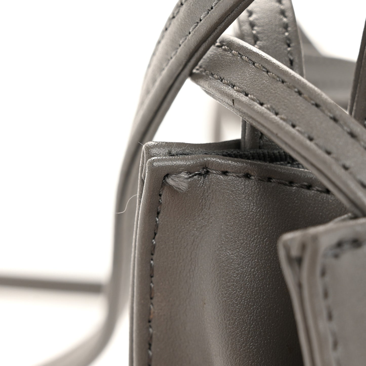 Vegan Leather Small Shopping Bag Grey
