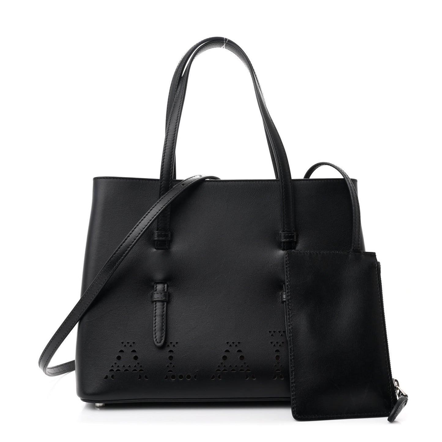 Calfskin Laser Cut Mina 25 Bag Black