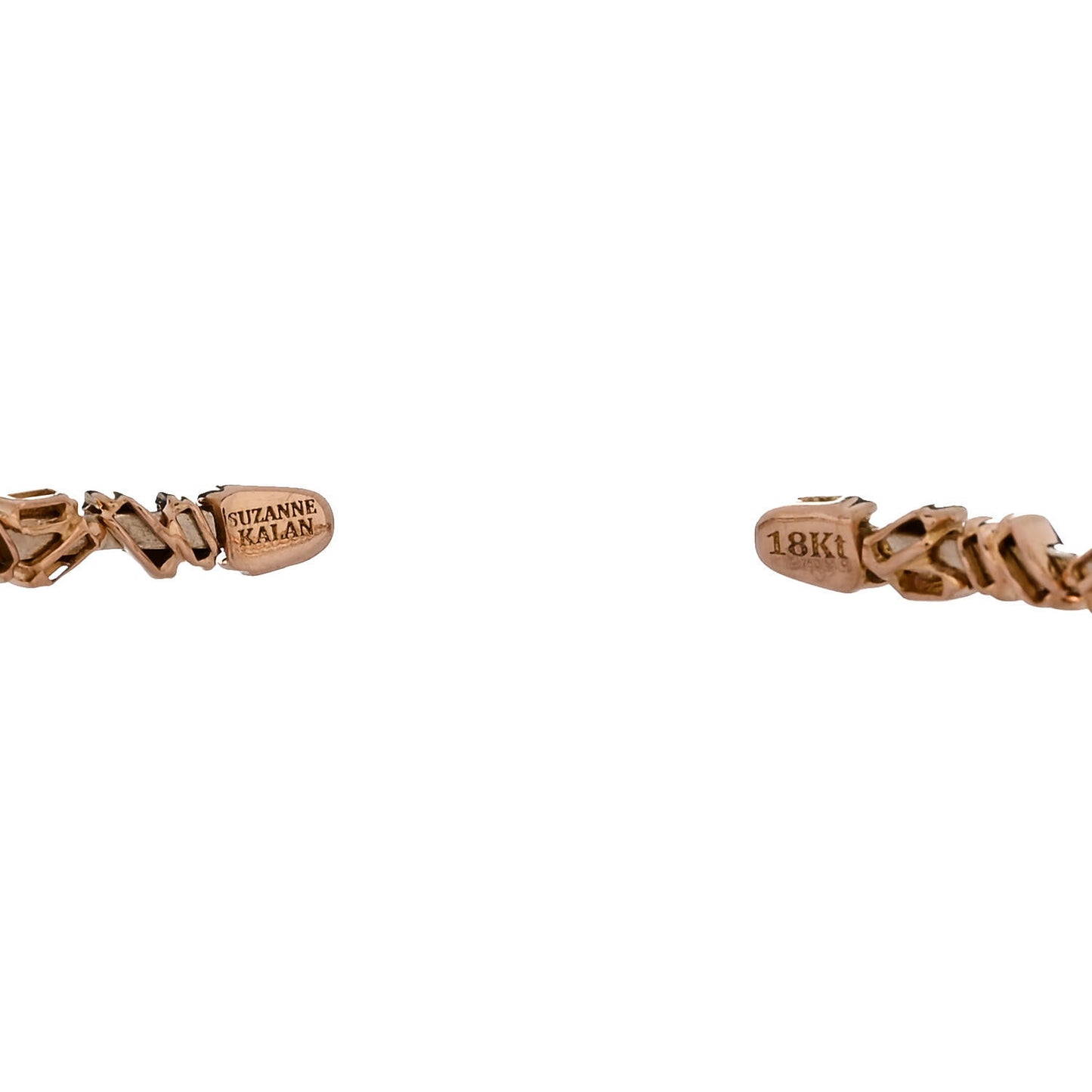 18K Rose Gold Diamond Fireworks Classic Baguette Bangle Bracelet