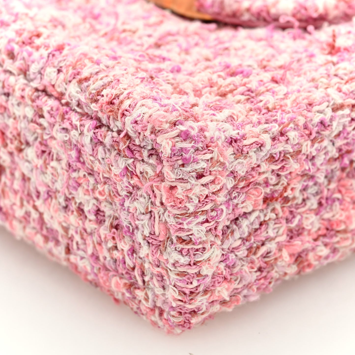 Tweed Quilted Mini Nano Kelly Shopper Pink