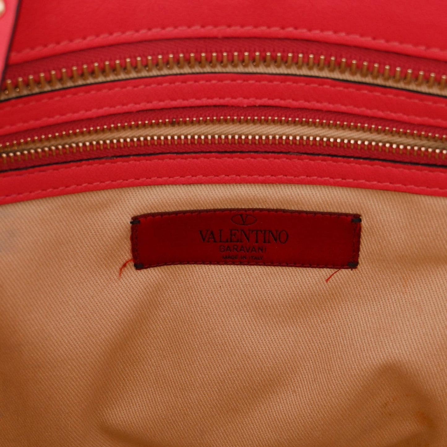 Vitello Rockstud Double Handle Tote Deep Rose