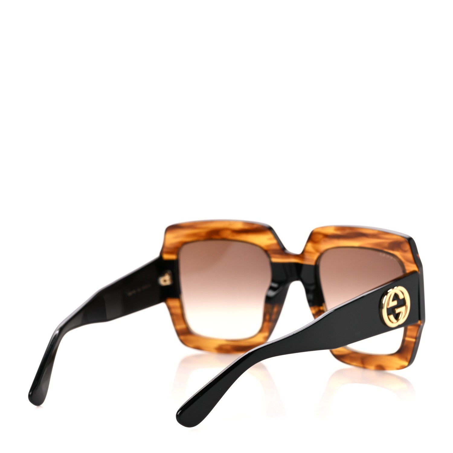 Gucci Acetate Square Frame Sunglasses GG0053S Havana 4 of 8