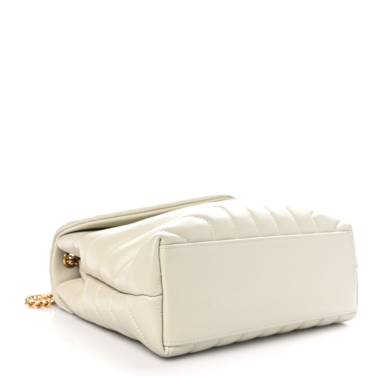 Calfskin Y Quilted Monogram Small Loulou Chain Satchel Crema Soft