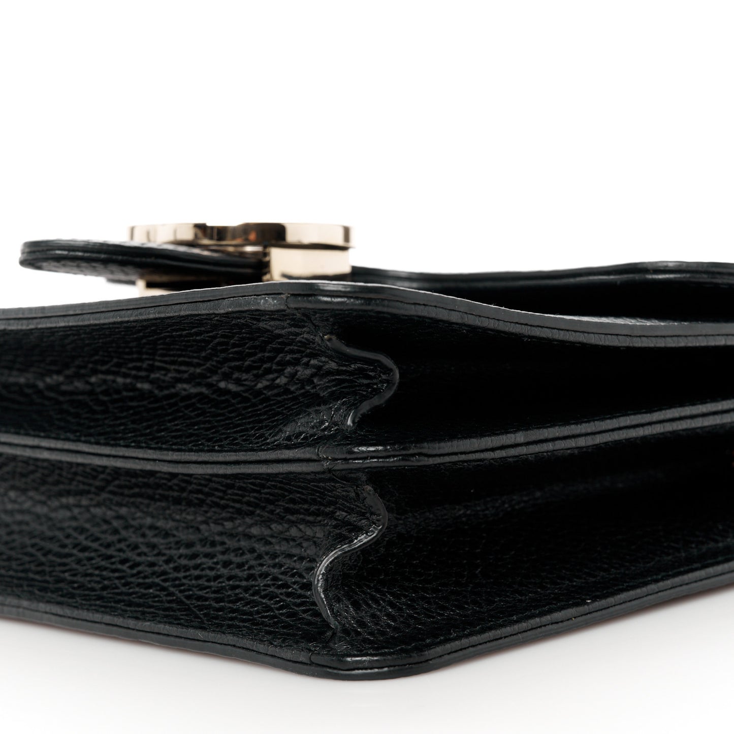 Dollar Calfskin Small Interlocking G Shoulder Bag Black