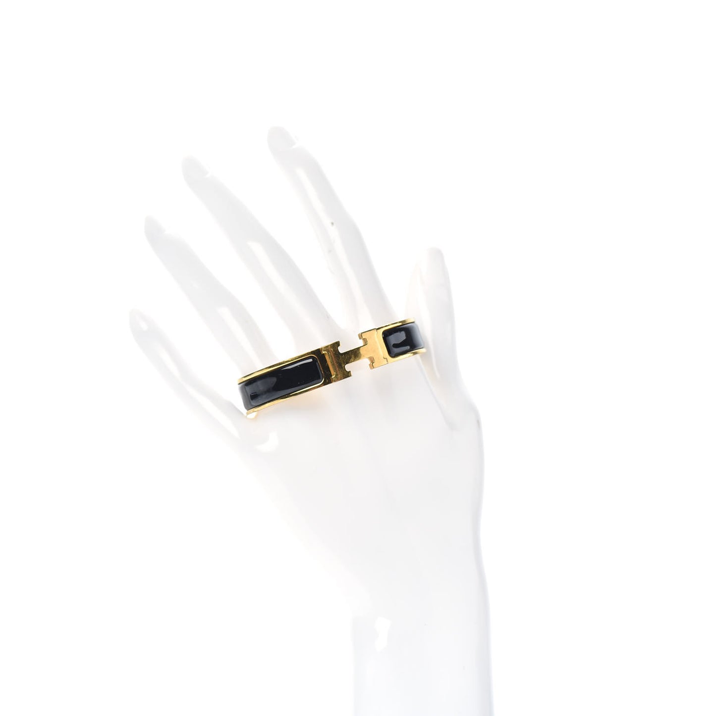 Enamel Narrow Clic Clac H Bracelet PM Black