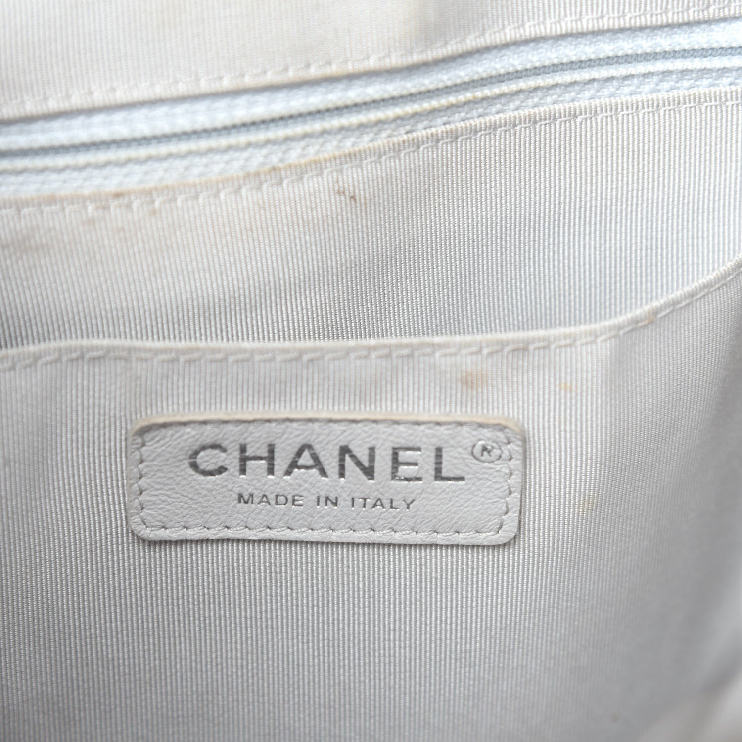 Chanel Iridescent Calfskin Chevron Small Urban Spirit Drawstring Bag Silver 16 of 18