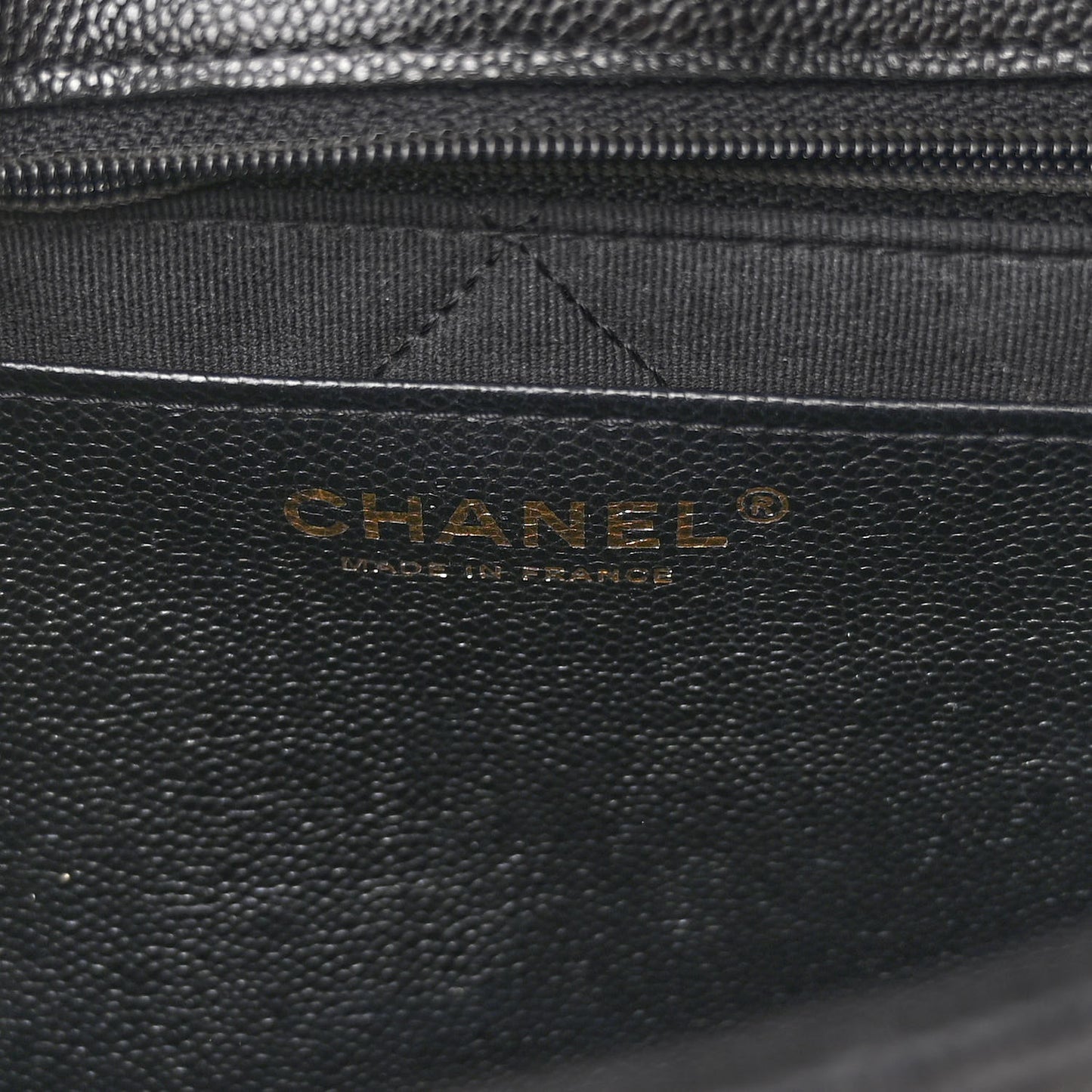 Caviar Quilted CC Large Flap Black