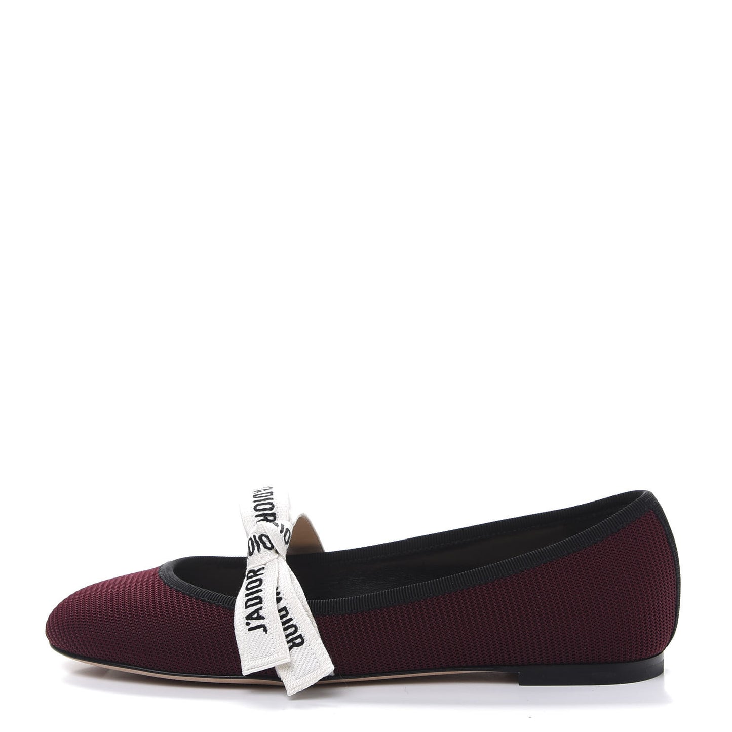 Fabric Ribbon Embroidered J'Adior Ballet Flats 35.5 Rouge Black