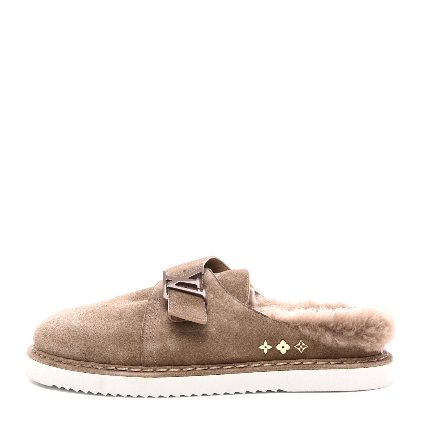 Monogram Fur LV Easy Mule 9 Brown
