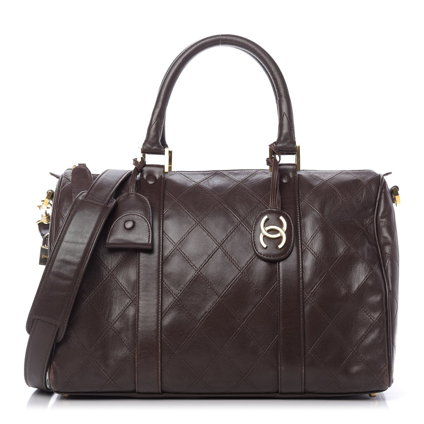 Calfskin Stitched CC Boston Brown