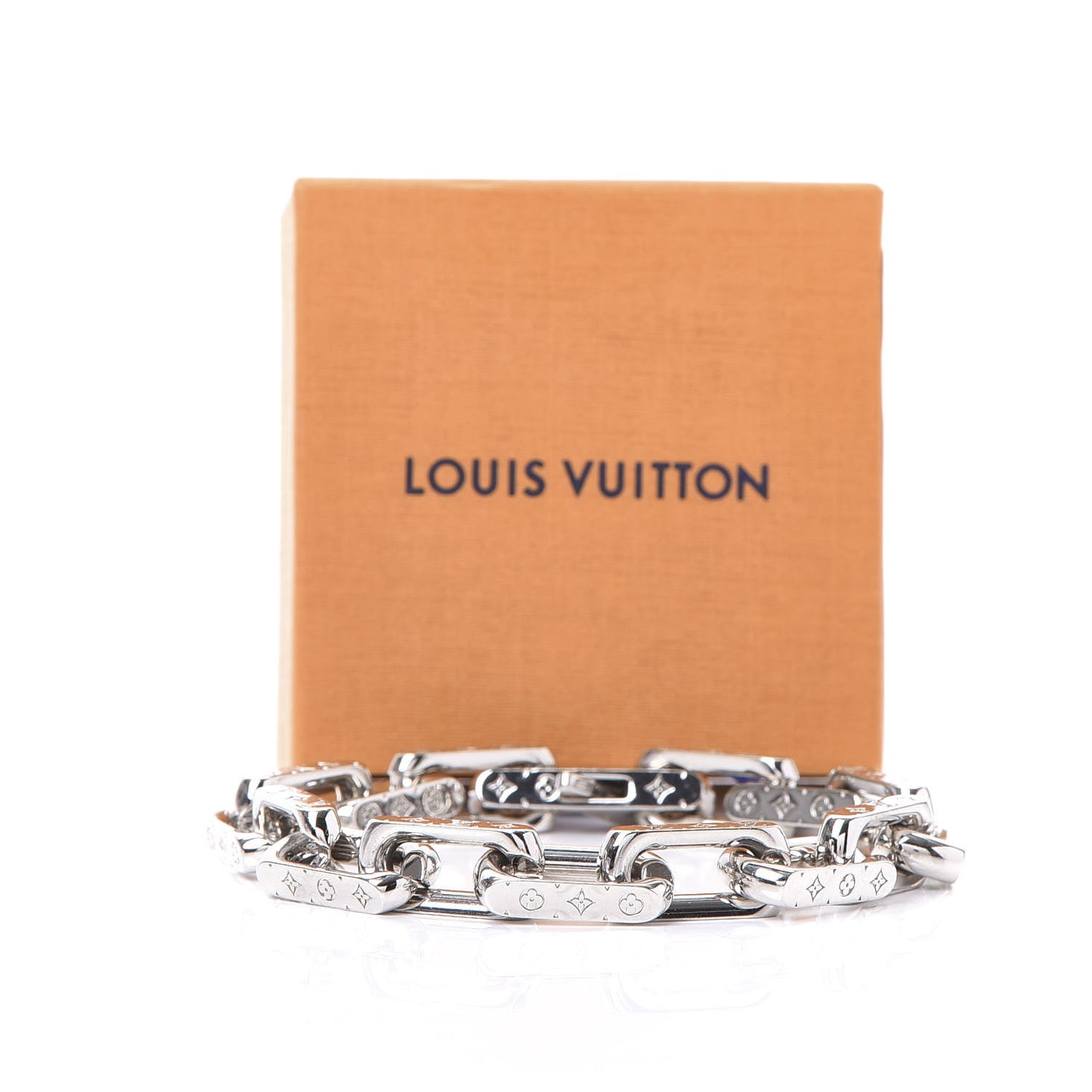 Monogram Chain Bracelet L Silver